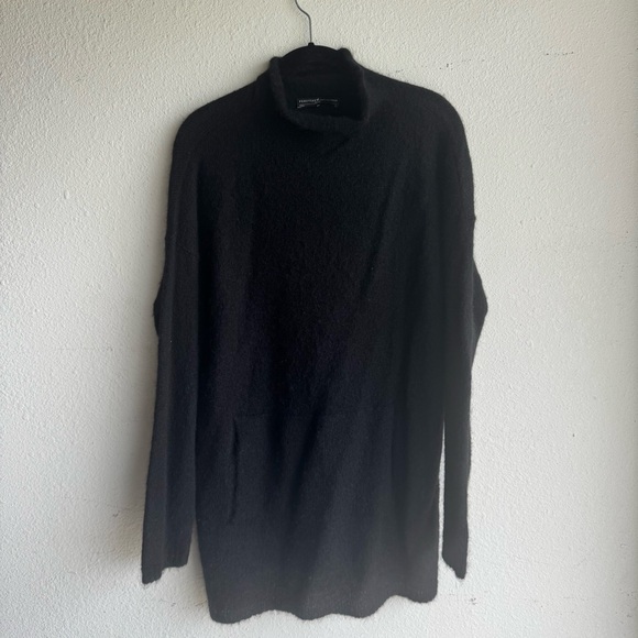 Peruvian Connection Sweaters - Peruvian connection, black alpaca, long line sweater size small